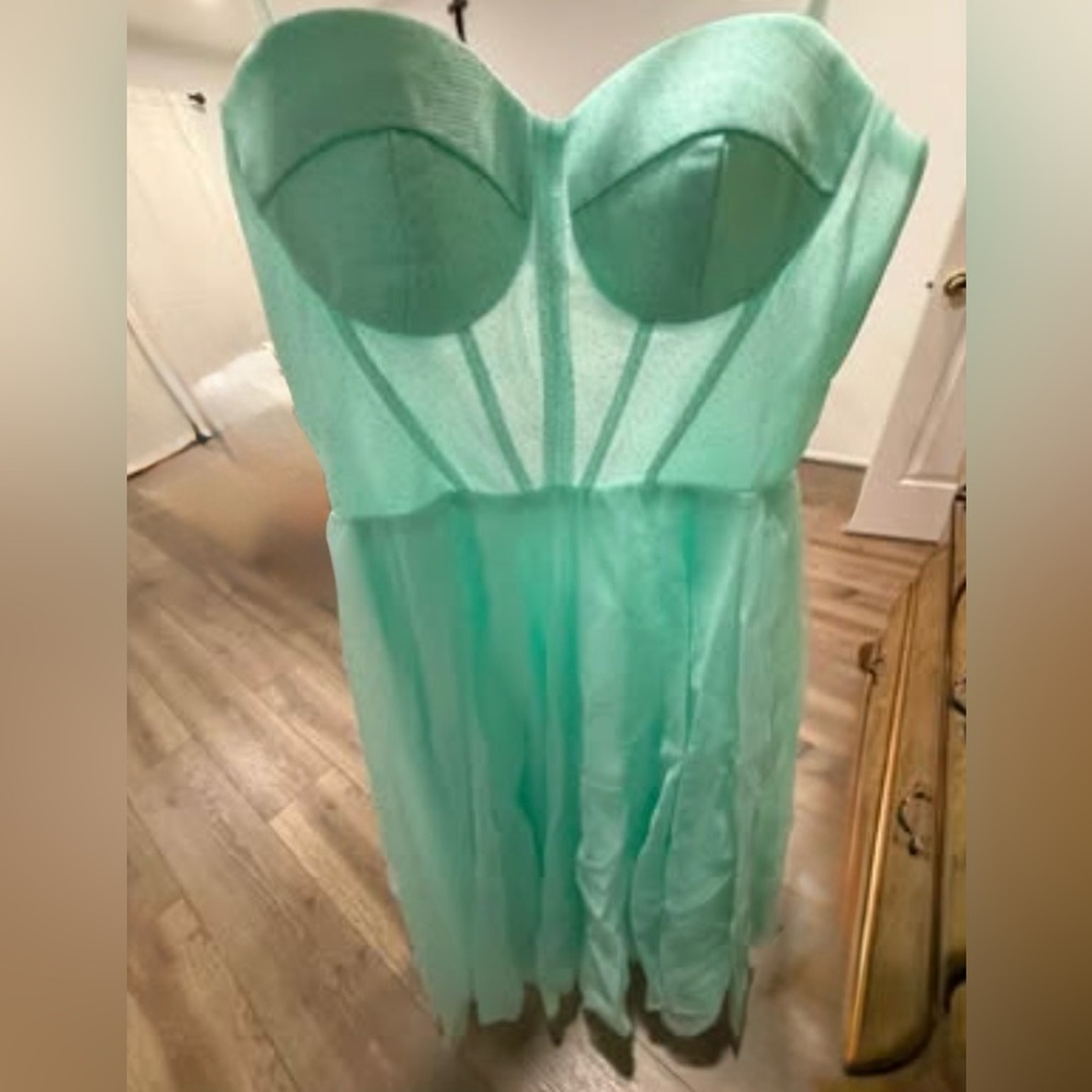 Strapless Mint Sweetheart Bust Dress